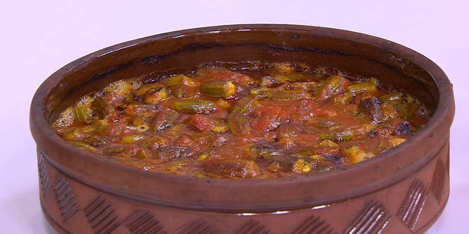 طاجن البامية باللحم الضاني